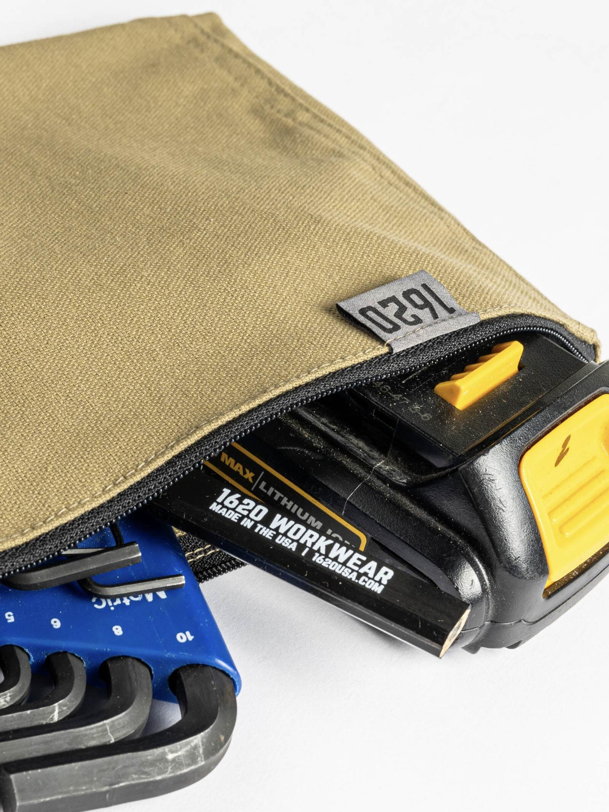 Hem End Zip Pouch upcycle 1620 Workwear, Inc