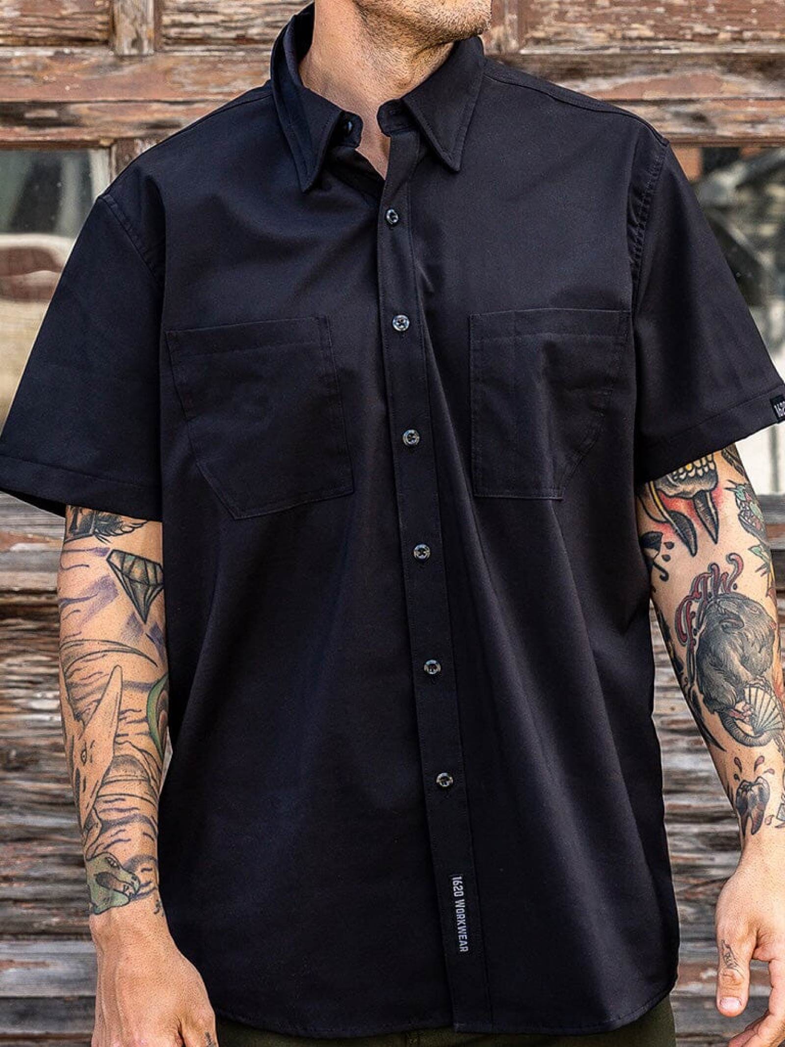 Short Sleeve Work Shirt, Limestone / Medium by 1620 workwear Short Sleeve Work Shirt, Limestone / Medium by 1620 workwear
