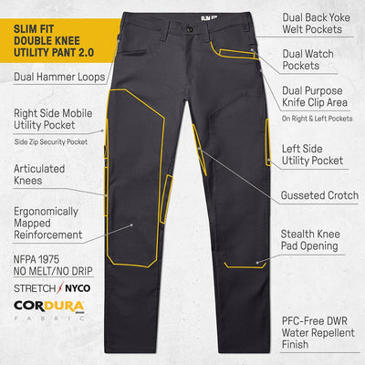 Slim Fit Double Knee Utility Pant 2.0 Pants 1620 Workwear, Inc