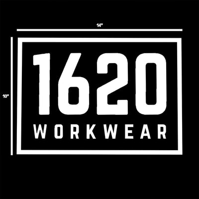 Large Cut Stickers Accessories 1620 Workwear, Inc White